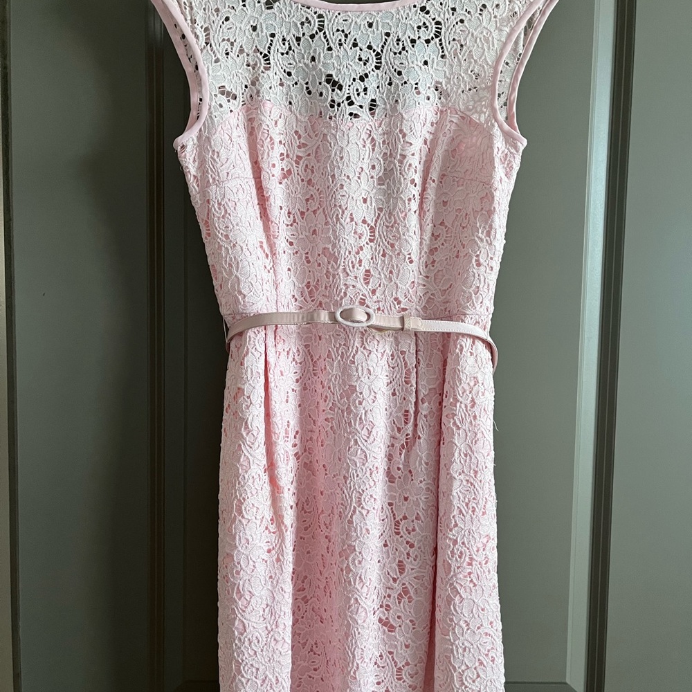 White House Black Market Pink Sheath Midi Dress